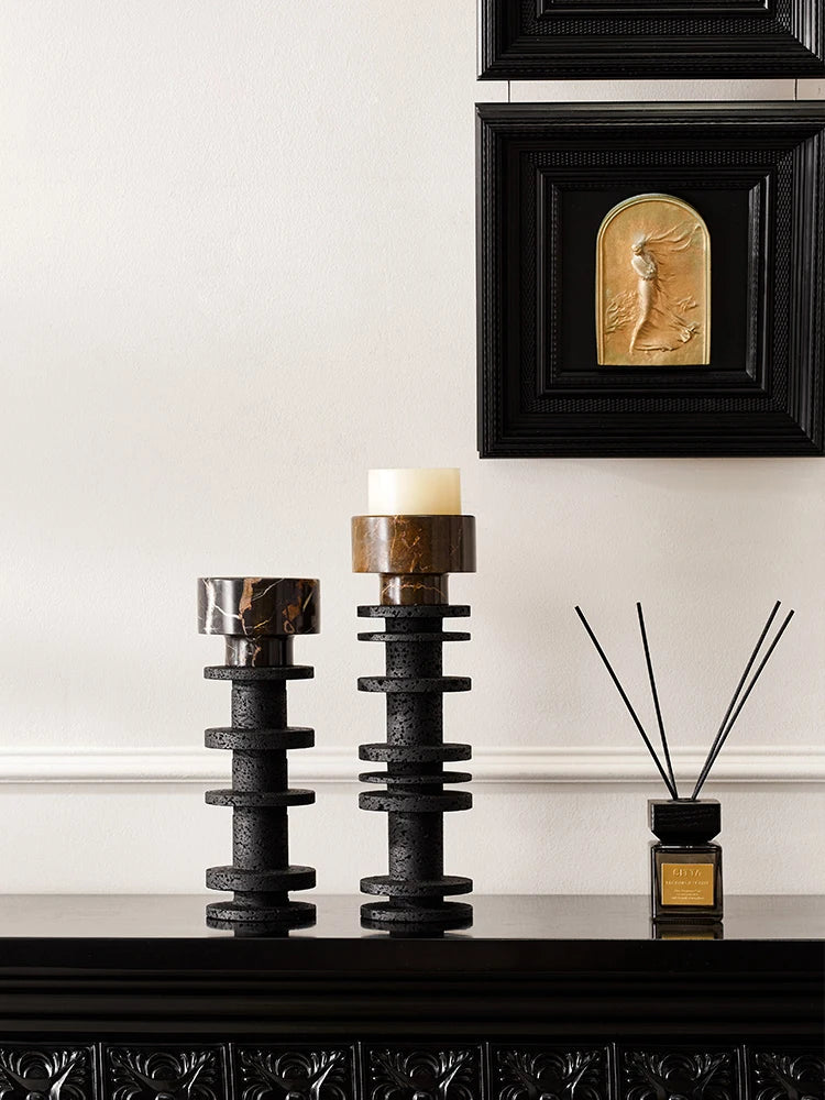 Luxury Travertine Candlestick