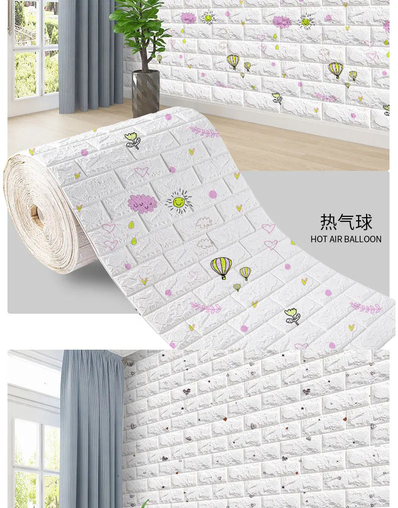 3D Brick Wall Panel Stickers
