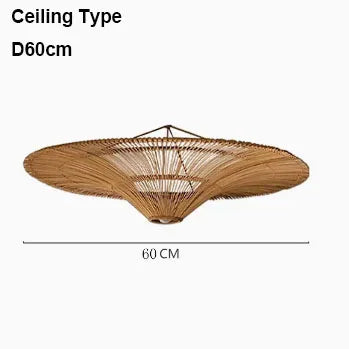 Wabi-Sabi Rattan Pendant Chandelier