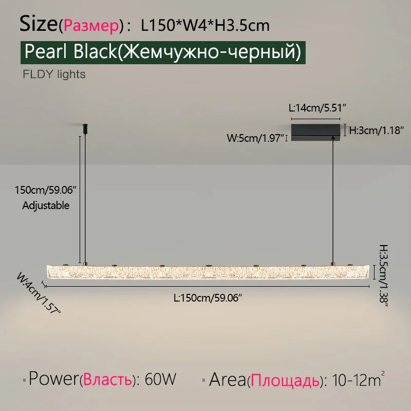 Nordic Glass Linear Pendant Light