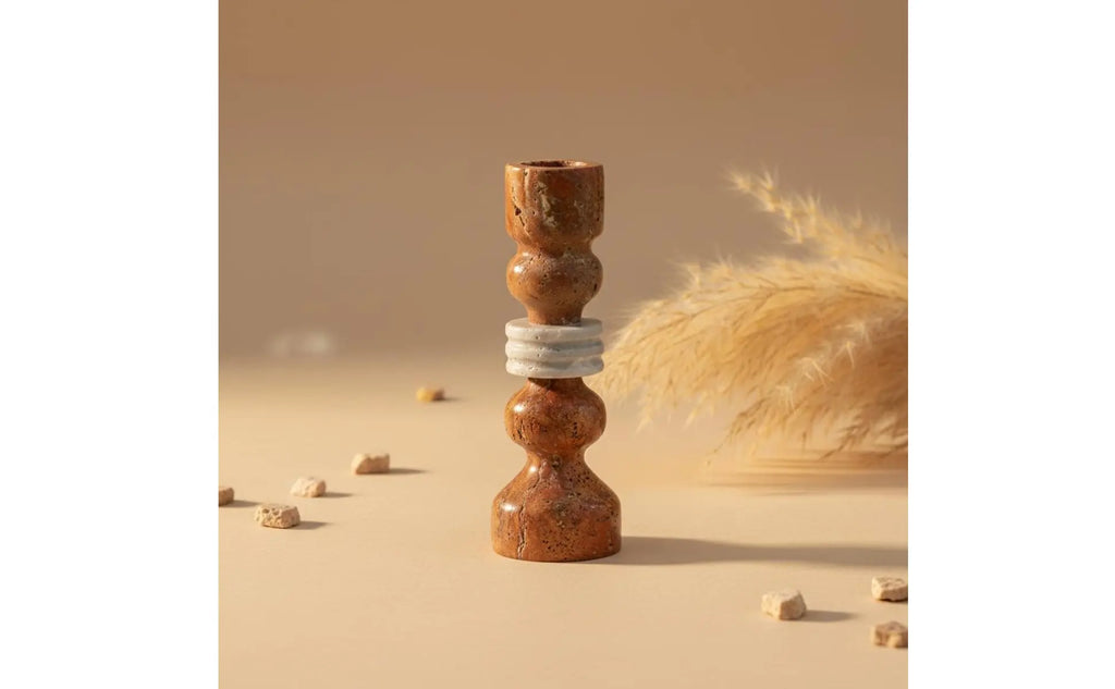 Travertine Candlestick