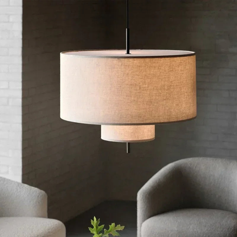 Wabi-Sabi Fabric Arc Pendant Lamp