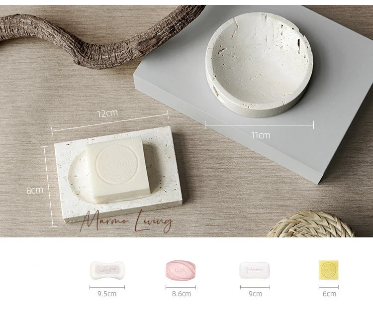 Beige Travertine Bath Set