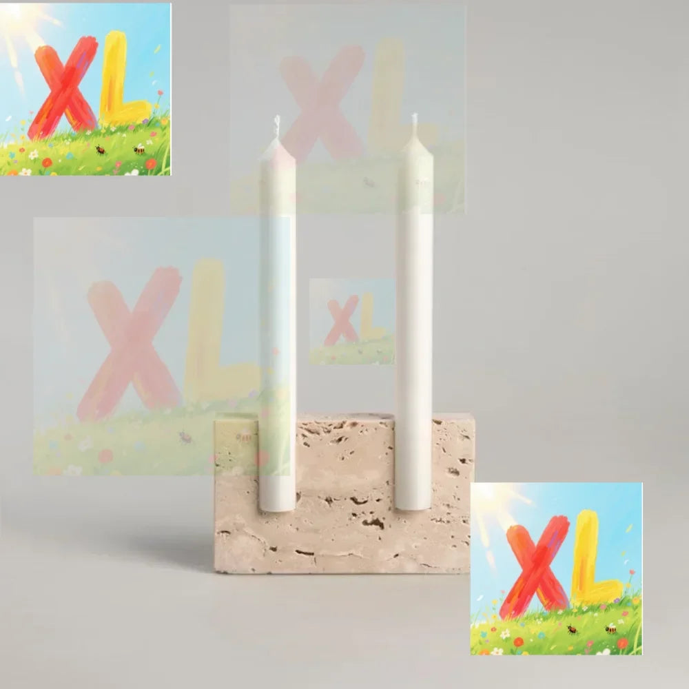 Nordic Travertine Candlestick