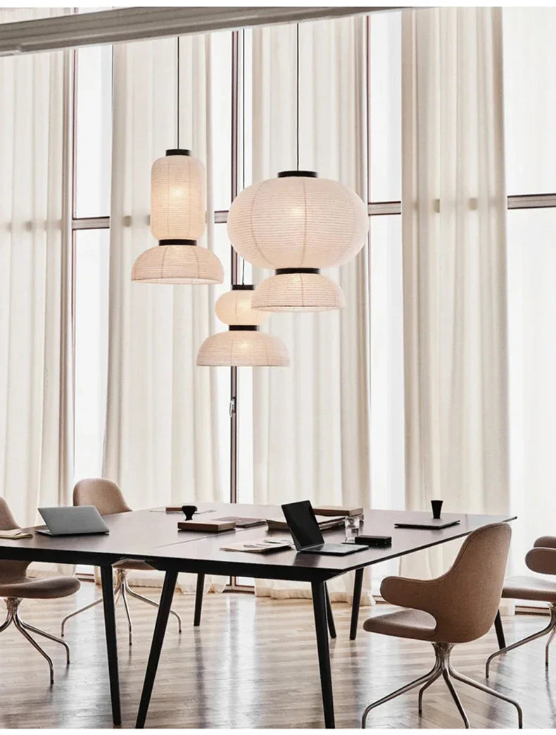 Wabi-Sabi Paper Arc Pendant Lamp