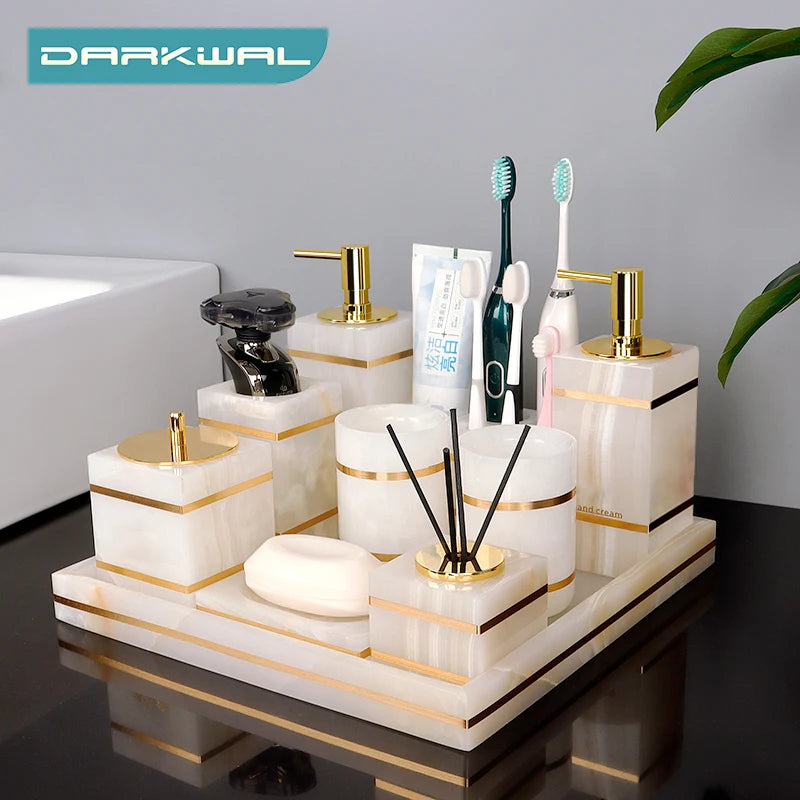 White Onyx Bathroom Set