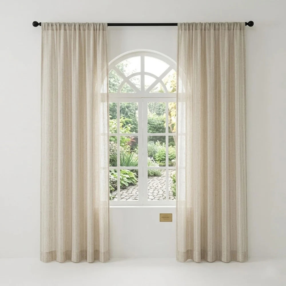 Japandi Cotton-Linen Sheer Curtains