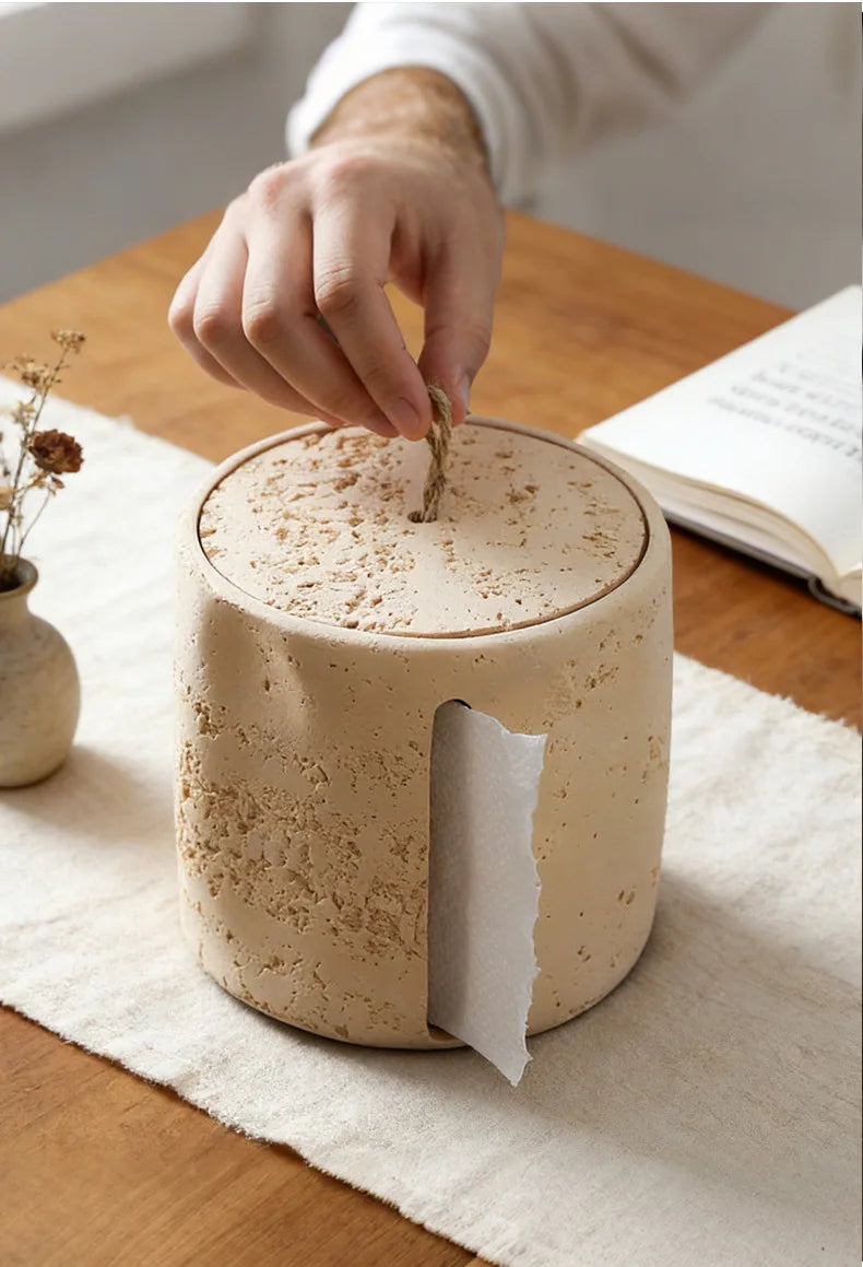 Wabi-Sabi Sandstone Tissue Box