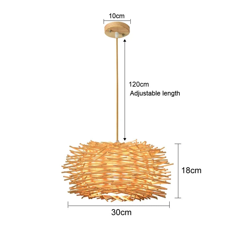 Retro Rattan Pendant Chandelier