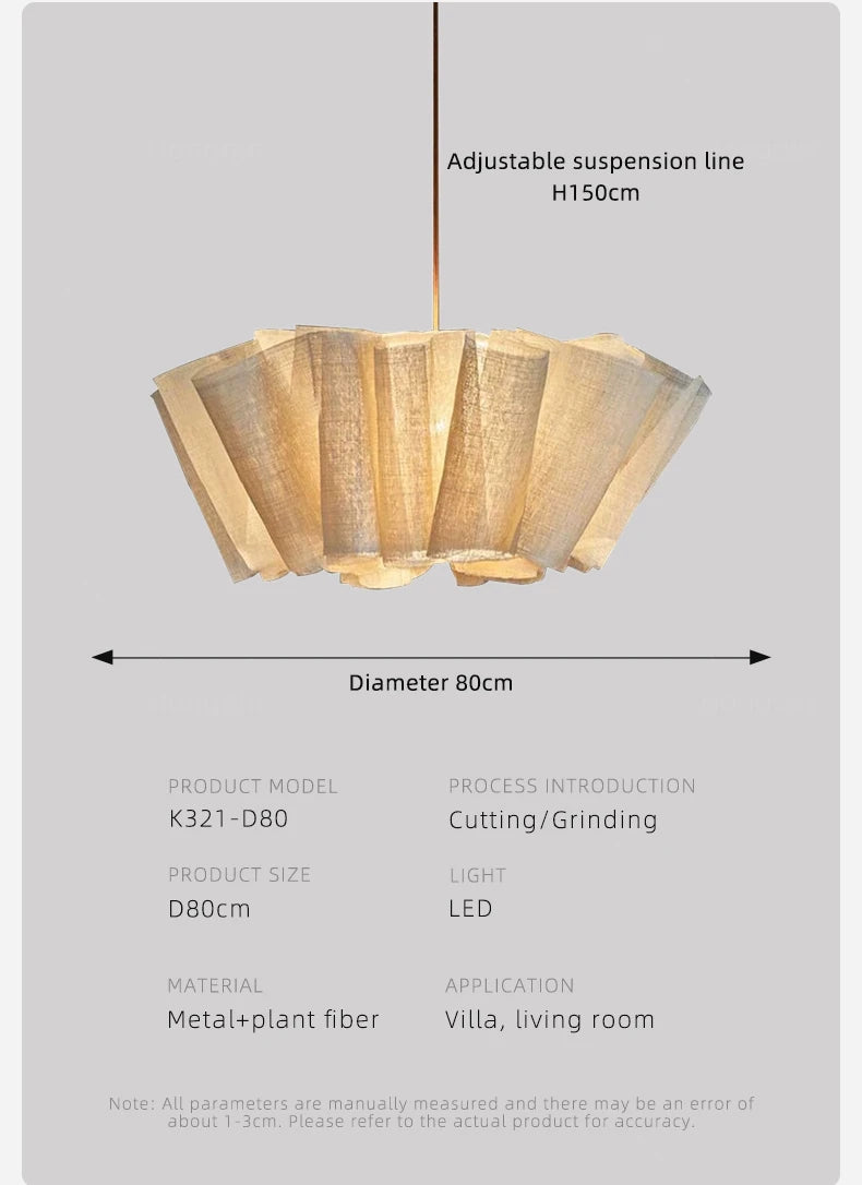 Wabi-Sabi Fabric Pendant Chandelier