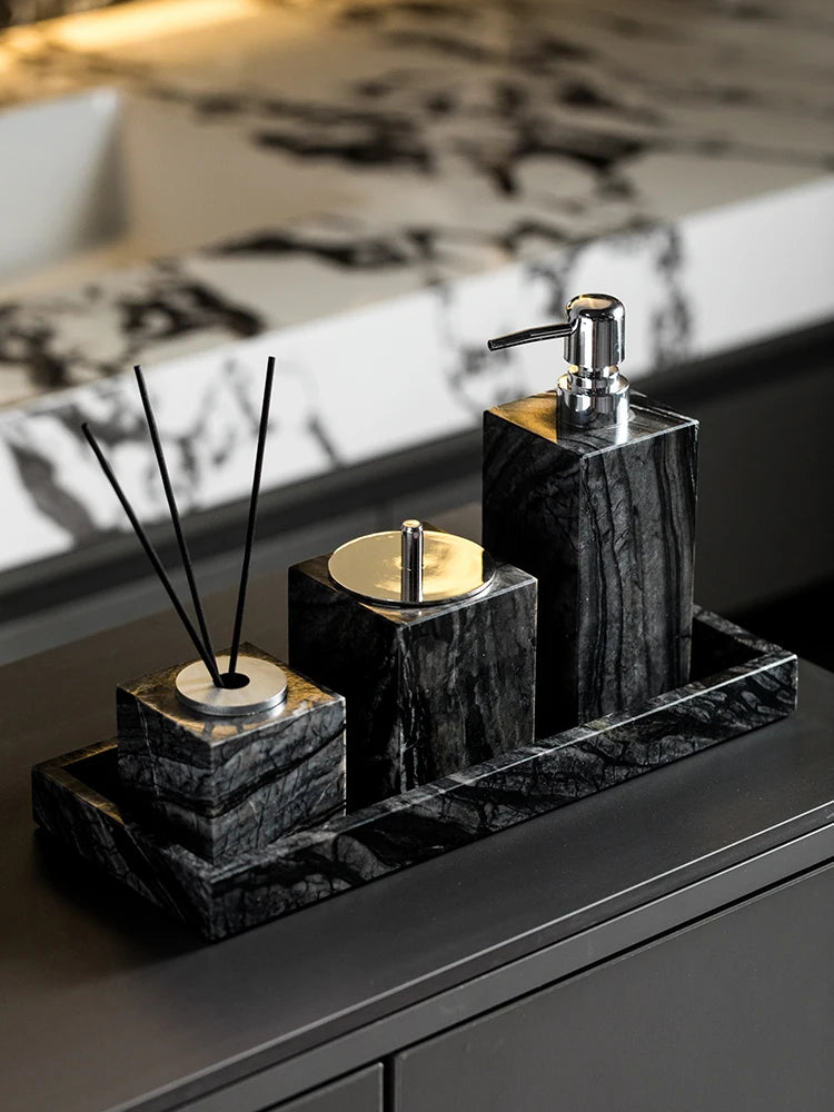 Black Marble Bathroom Set