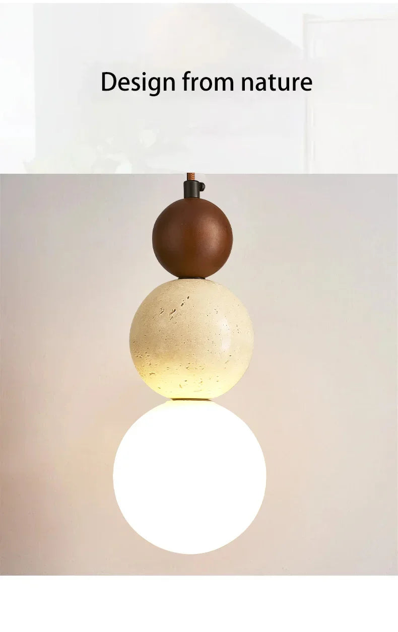Cream-Style Stone Pendant Chandelier