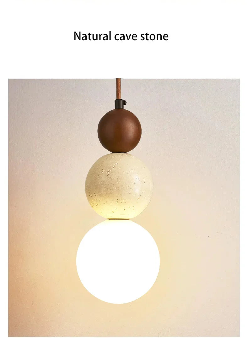 Cream-Style Stone Pendant Chandelier
