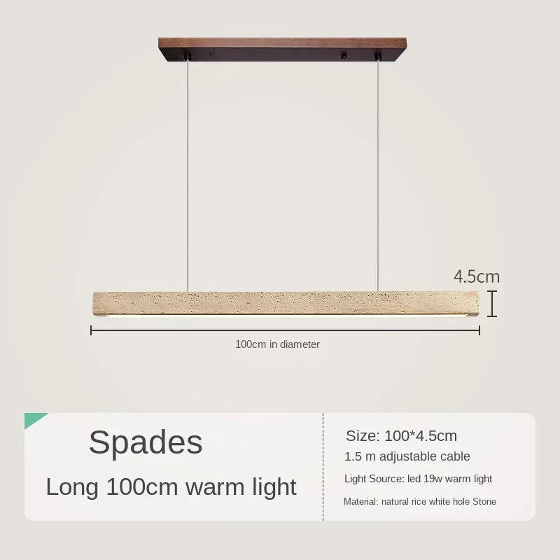 Wabi-Sabi Stone Linear Pendant Light