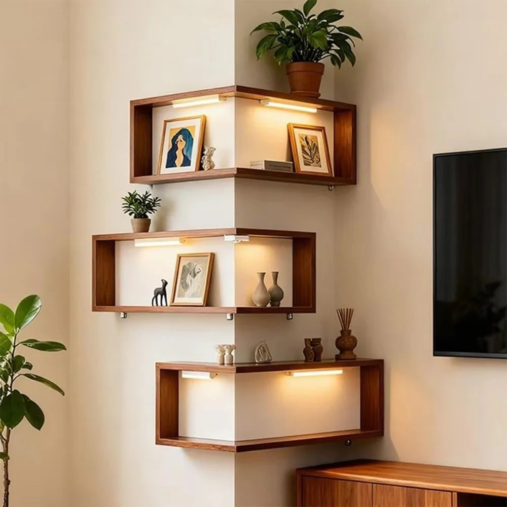 Floating Corner Wall Shelf