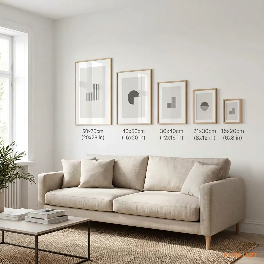 Set of 3 Minimalist Geometric Canvas Wall Art