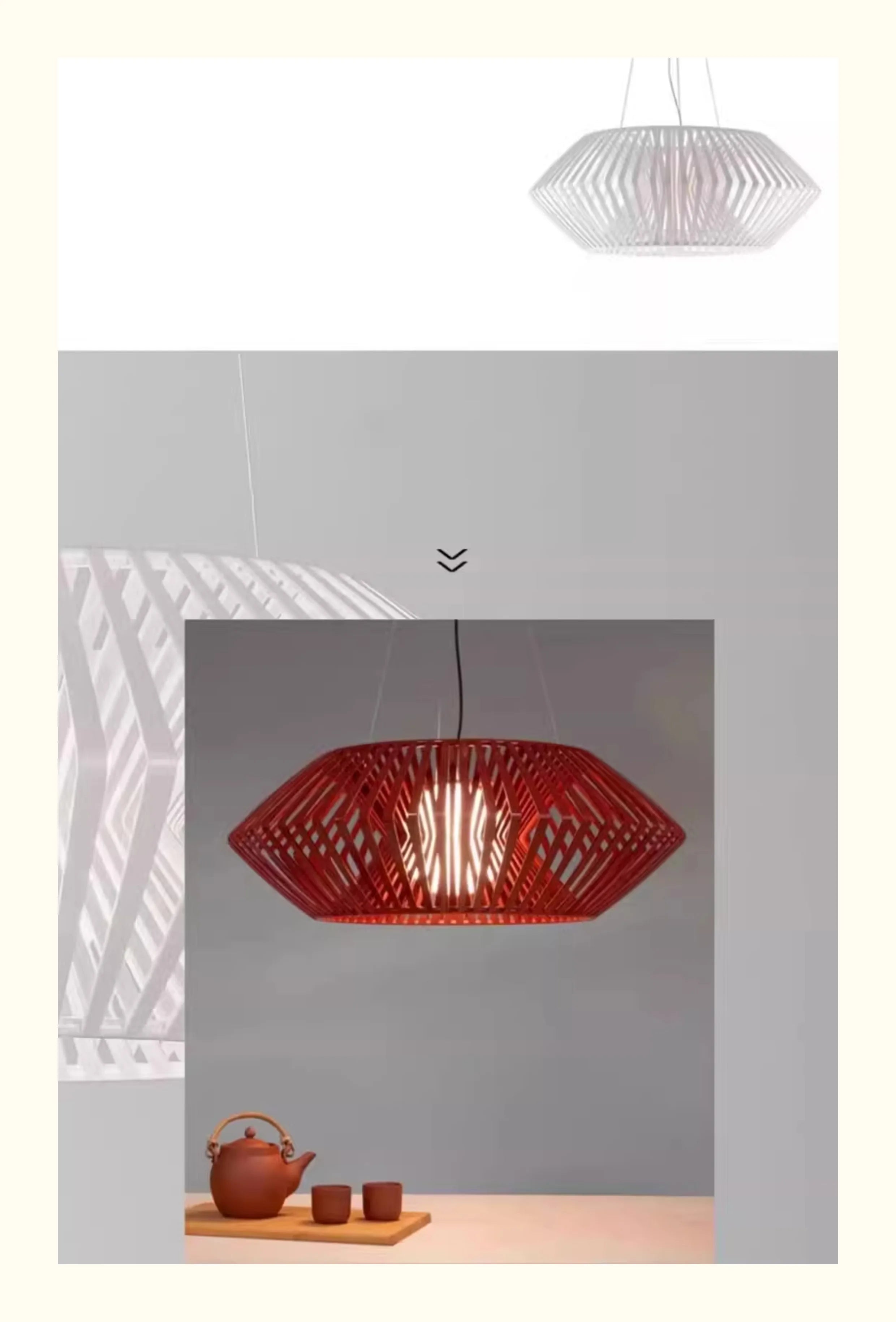 Wabi-Sabi Rattan Pendant Chandelier