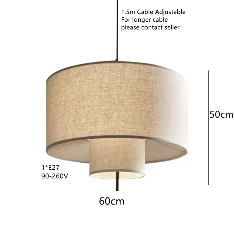 Wabi-Sabi Fabric Arc Pendant Lamp