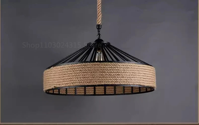 Retro Hemp Rope Pendant Chandelier