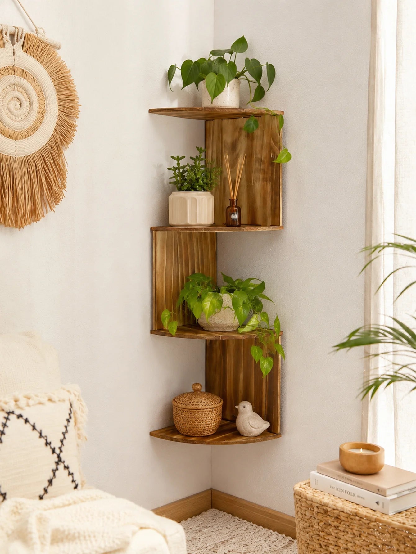 Floating Corner Wall Shelf