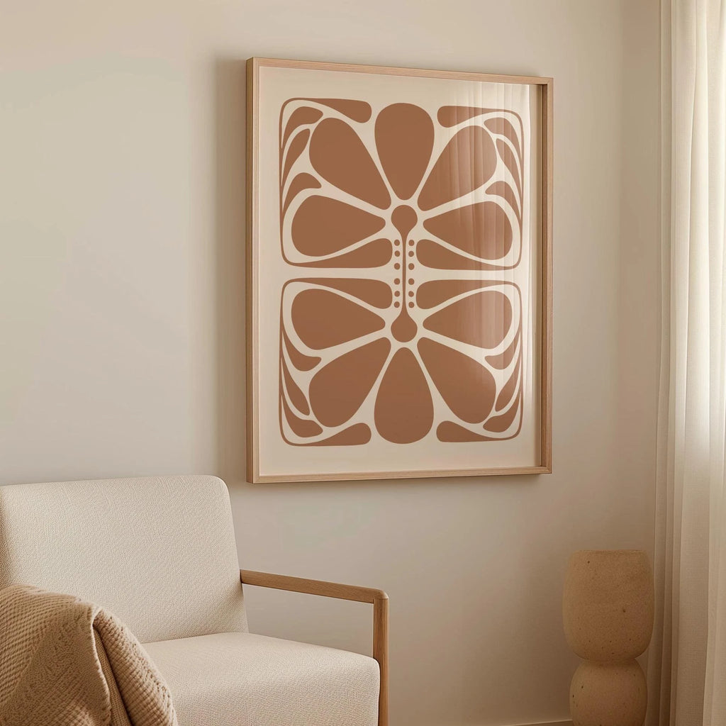 Boho Round White Canvas Wall Art