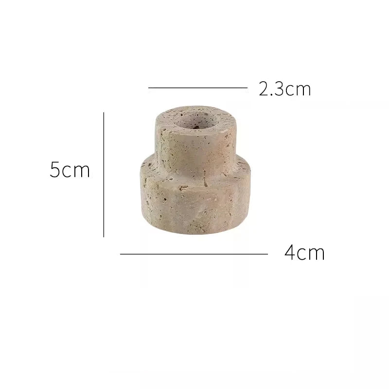 Vintage Travertine Candle Holder