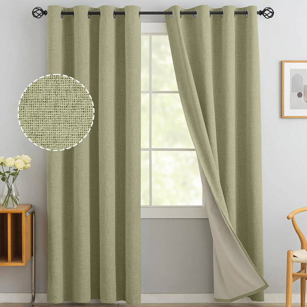 Modern Linen Blackout Curtains, 350cm