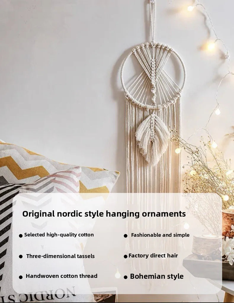 Nordic Round Woven Wall Tapestry