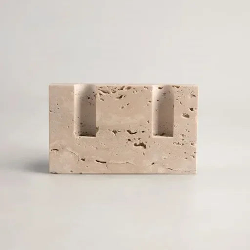 Nordic Travertine Candlestick