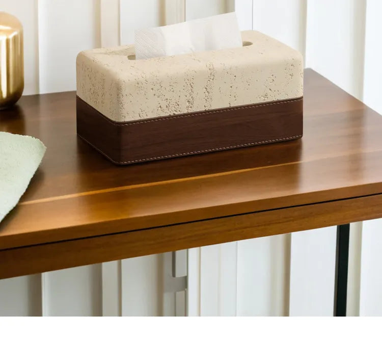 Thickened Travertine Tissue Box