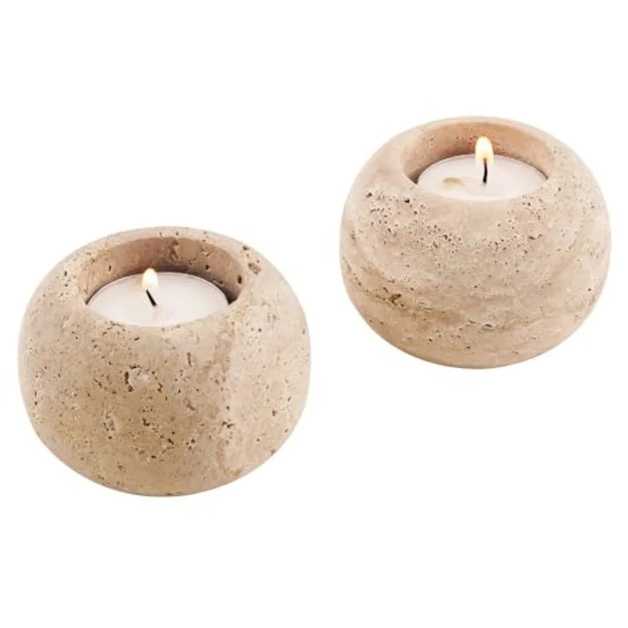 Travertine Tealight Holder (Set)