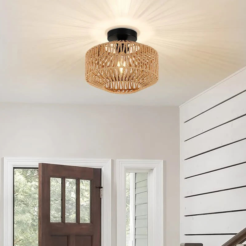 Modern Rattan Pendant Chandelier