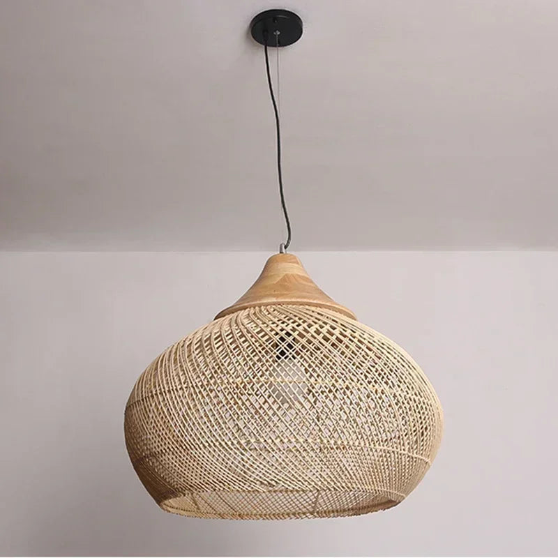 Wabi-Sabi Rattan Pendant Chandelier