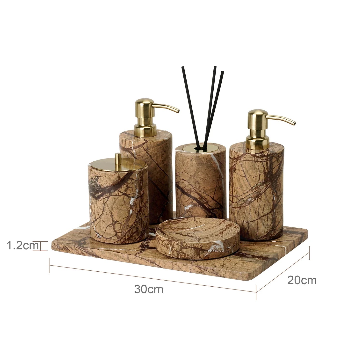 Rainforest Brown Marble Set