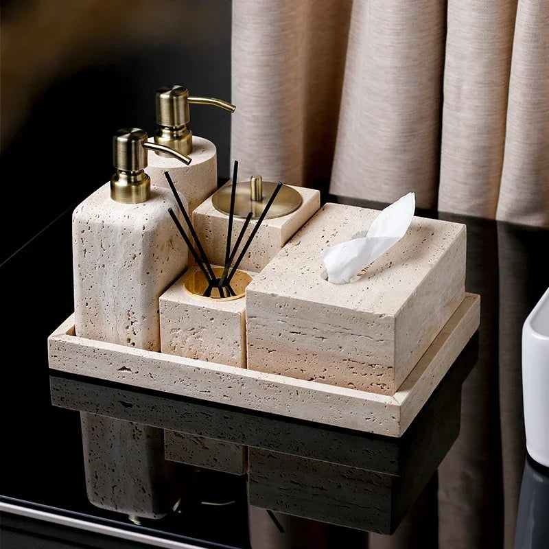 Beige Travertine 6-Piece Set