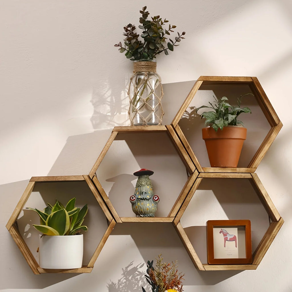 Hexagon Floating Wall Shelf