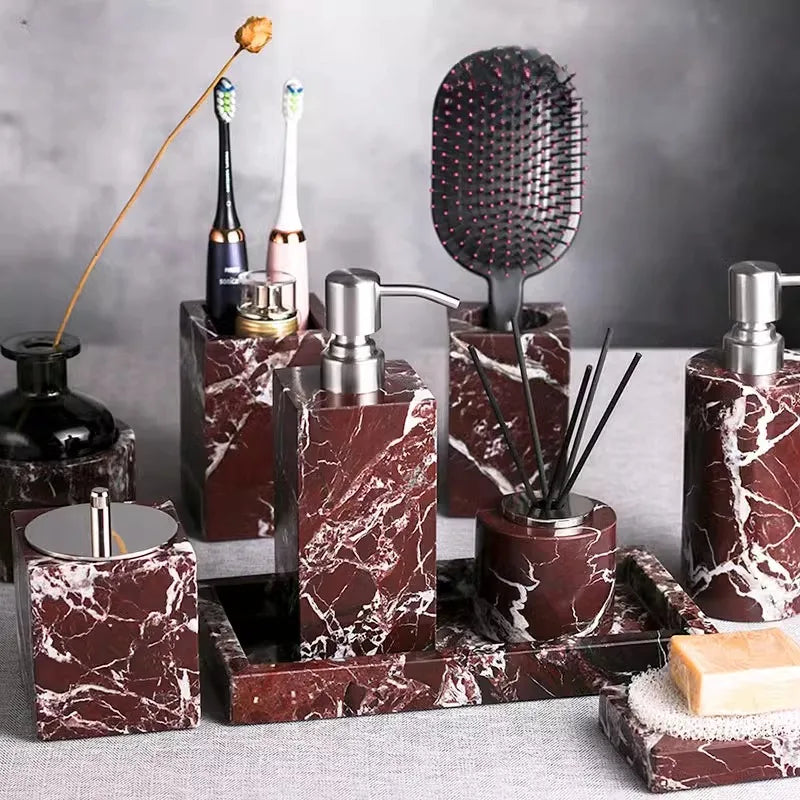 Purple Marble Bathroom Set