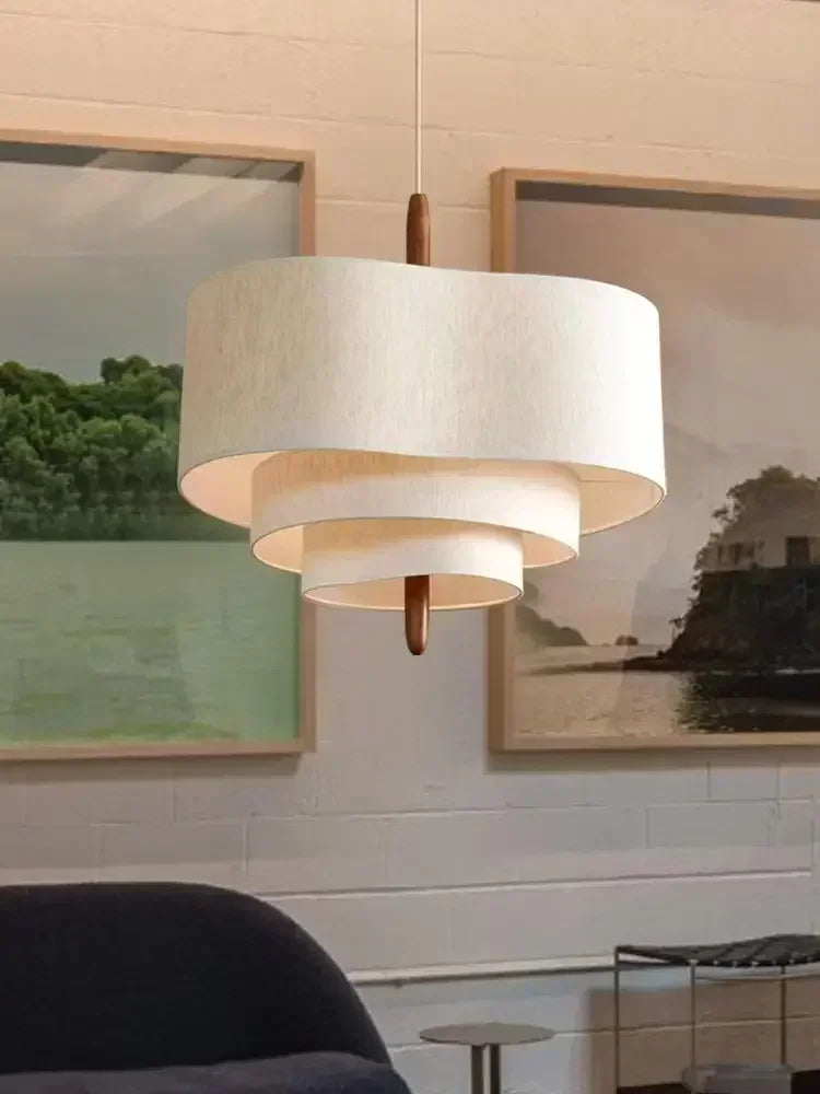 Wabi-Sabi Fabric Arc Pendant Lamp