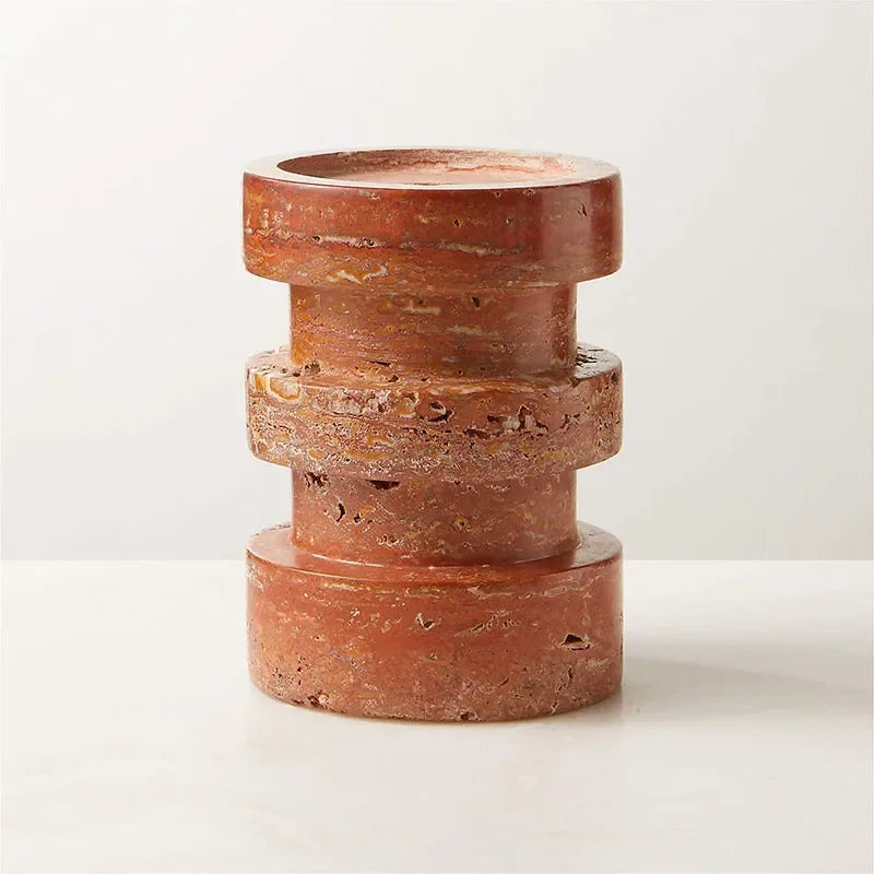 Wabi-Sabi Travertine Candle Holder