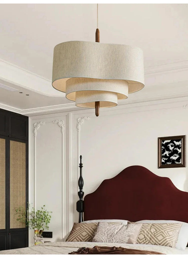 Wabi-Sabi Fabric Arc Pendant Lamp