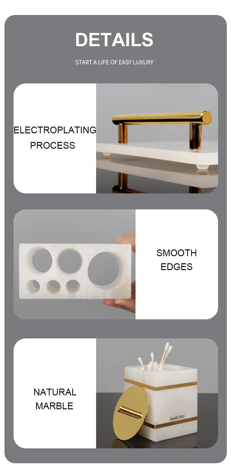 White Onyx Bathroom Set