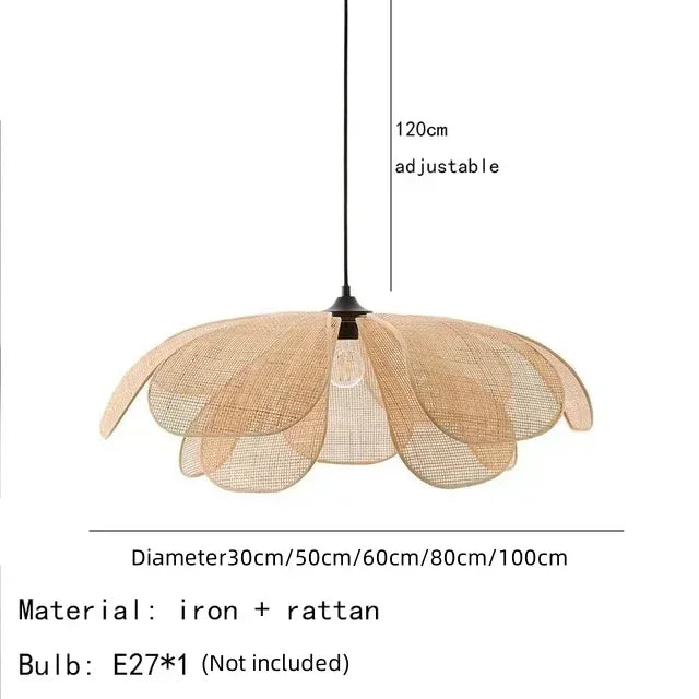 Wabi-Sabi Rattan Pendant Chandelier