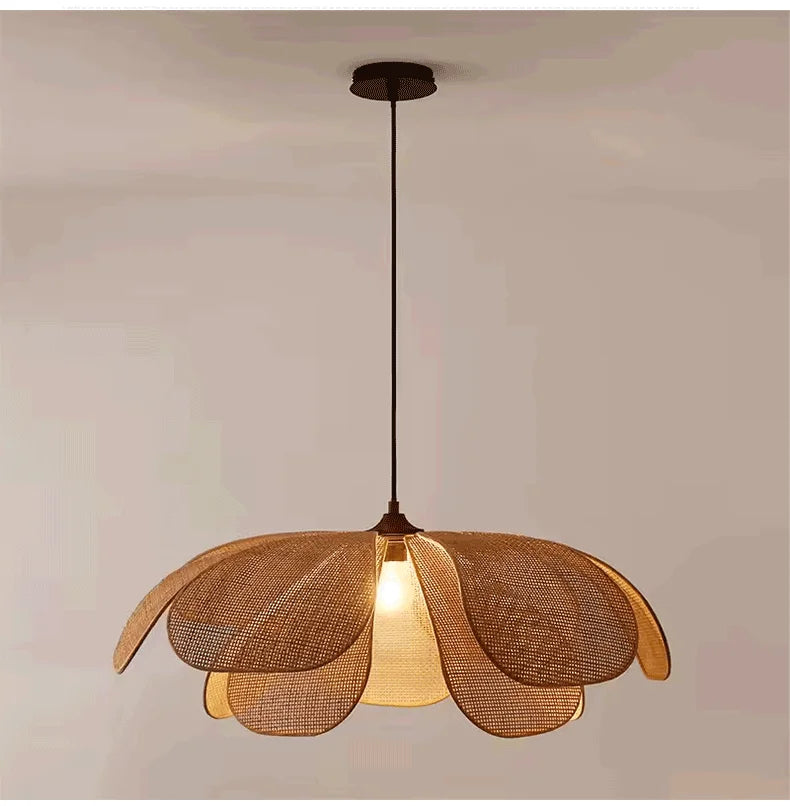 Japanese Rattan Pendant Chandelier