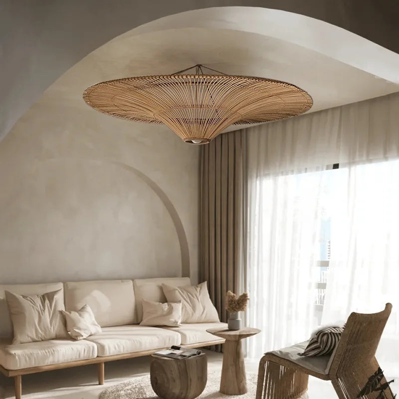 Wabi-Sabi Rattan Pendant Chandelier