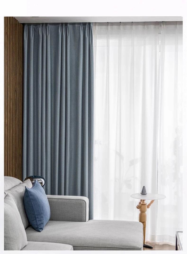 Modern Cotton-Linen Blackout Curtains