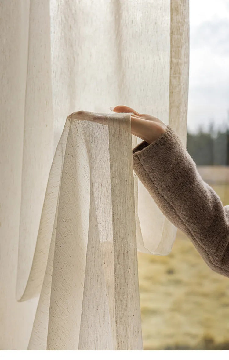 Modern Cotton-Linen Sheer Curtain
