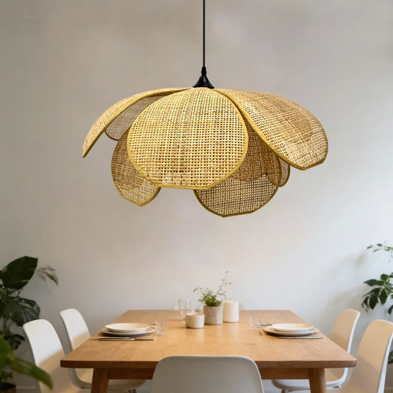 Japanese Rattan Pendant Chandelier