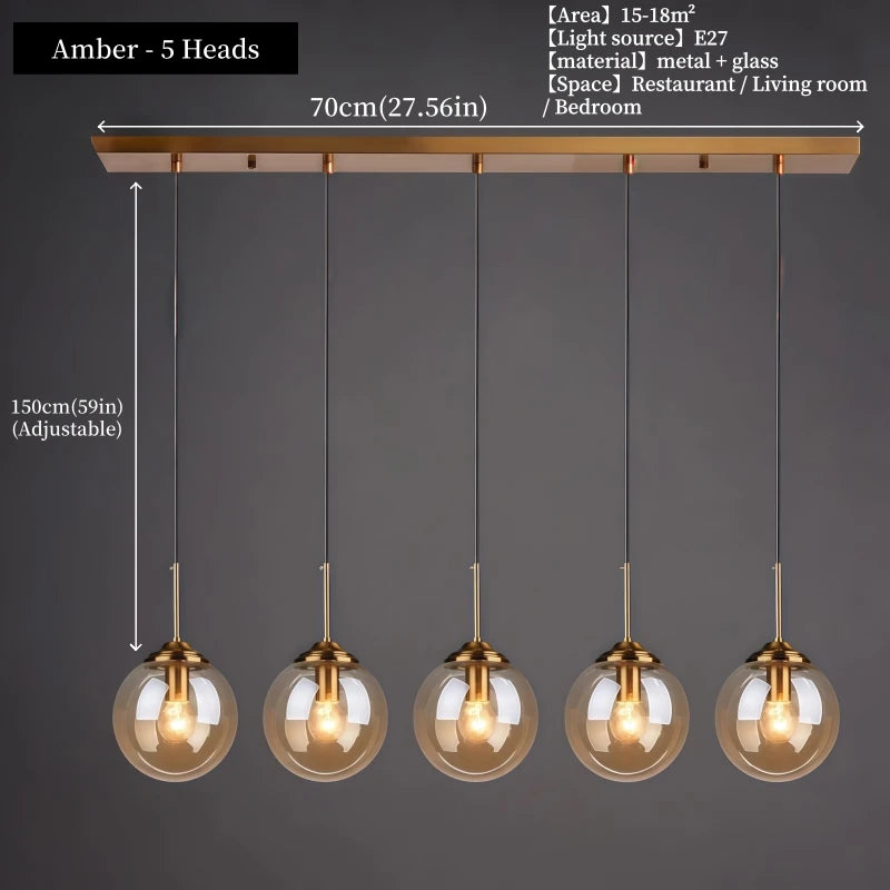 Modern Metal & Glass Chandelier