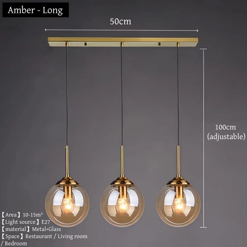 Modern Metal & Glass Chandelier