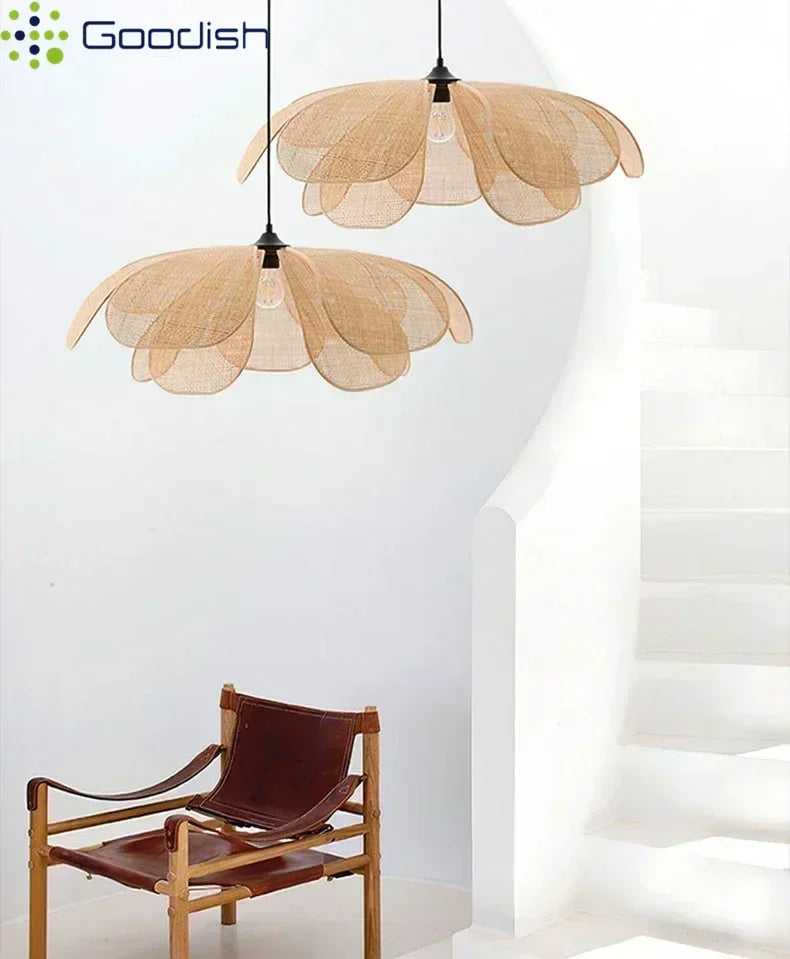Wabi-Sabi Rattan Pendant Chandelier